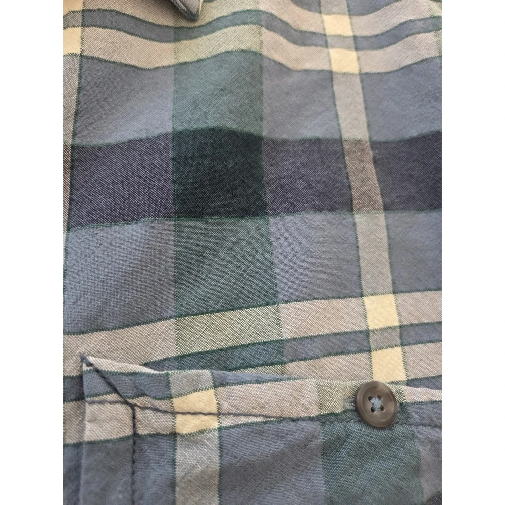 Free People Loveland Plaid Shirt Women's Med Oversized Frayed Hem Sexy Boyfriend